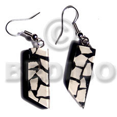 Dangling 28mmx10mm eggshell bar Resin Earrings