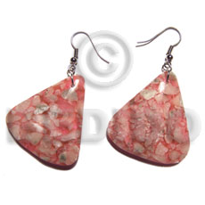 Dangling triangular shape corals 40mmx35mm Resin Earrings