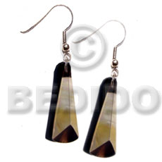 Dangling 40mmx15mm 3 sided blacklip Resin Earrings