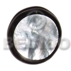 50mm hammershell round  thick black resin frame and backing - Resin Pendants
