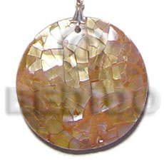 Round brown lip cracking Resin Pendants