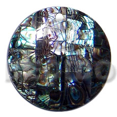 40mm Round Paua Shell Cracking