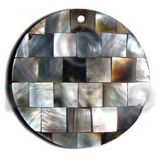 50mm square blacklip blocking chips Resin Pendants