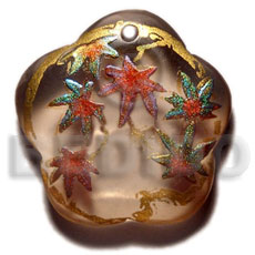 Scallop 35mm transparent brown resin Resin Pendants