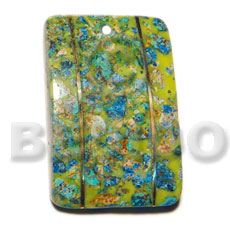 Rectangular crushed limestones Resin Pendants