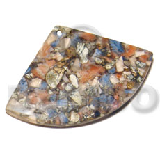 Pie cut crushed limestones Resin Pendants