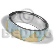 Inlaid hammershell in stainless 10mm Rings