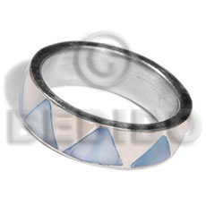 Inlaid hammershell in stainless 10mm Rings