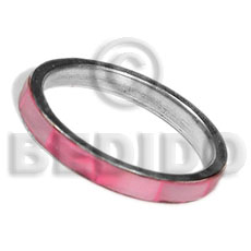 hand made Inlaid hammershell in stainless 5mm Rings