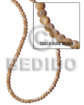 hand made Troca natural nude beads 5-6mm Round Shell Beads