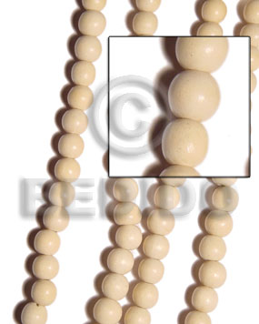 buffed bleached white wood 10mm - Round Wood Beads