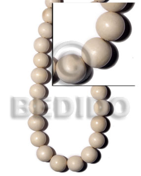 hand made 20mm buffed bleach natural white Round Wood Beads