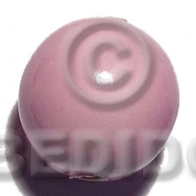 25mm nat. wood beads  in high gloss paint / pastel pink / 15 pcs - Round Wood Beads