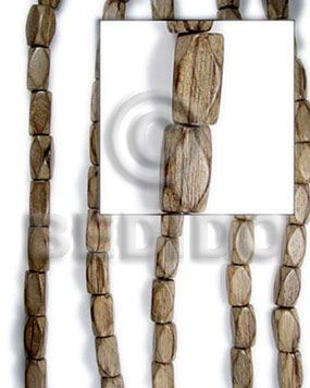 Greywood diamond cut 10x20mm Saucer & Diamond Wood Beads