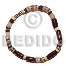 hammershell heishe natural.buri seed  4-5mm coco Pokalet. bleached - Seeds Bracelets