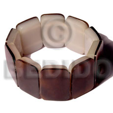 30mmx20mm black tab  resin backing elastic bangle - Shell Bangles