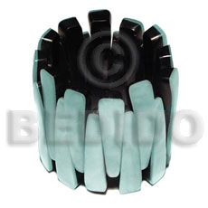 hand made Aqua blue hammershell elastic bangle Shell Bangles