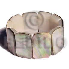 30mmx20mm blacklip  resin backing elastic bangle - Shell Bangles