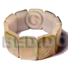 30mmx20mm brownlip  resin backing elastic bangle - Shell Bangles