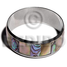 Laminated inlaid paua brownlip alt. Shell Bangles