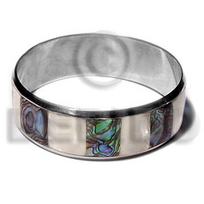 Laminated inlaid paua hammershell natural Shell Bangles