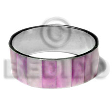 Laminated pink hammershell in 1 Shell Bangles