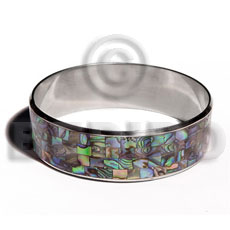 Laminated paua blocking in 3 4 Shell Bangles