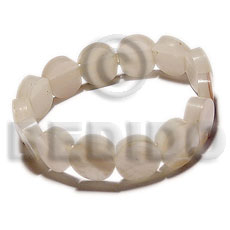 elastic 20mm round hammershell   backing - Shell Bangles