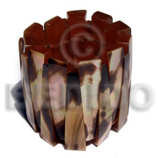 elastic brownlip tiger bangle  resin backing ht=55mm thickness=8mm - Shell Bangles