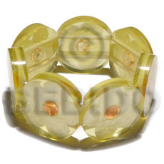 30mm round yellow clear resin Shell Bangles