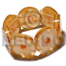 30mm round bright orange clear Shell Bangles