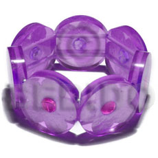 hand made 30mm round lavender clear resin Shell Bangles