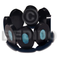 hand made 35mmx25mm oval black resin Shell Bangles