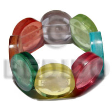 hand made 30mm round multicolored clear resin Shell Bangles