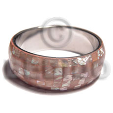 Peach kabibe shell blocking Shell Bangles