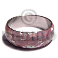 Pink kabibe shell blocking Shell Bangles