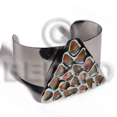 Haute hippie 38mmx28mm metal cuff Shell Bangles