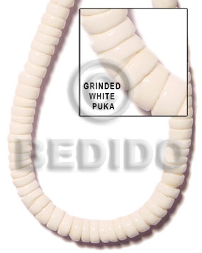 hand made Grinded white puka shell class Shell Beads