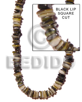 black lip square cut - Shell Beads
