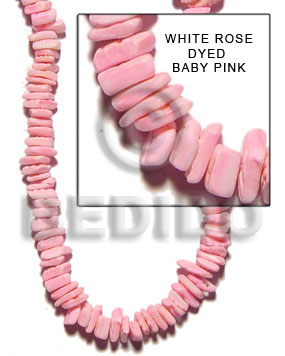 hand made White rose dyed in baby Shell Beads