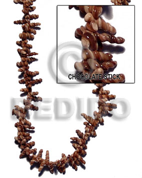 hand made Chocolate stick shell Shell Beads