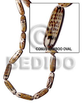 conus bamboo oval / back to back - Shell Beads