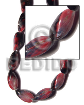 hand made Red mactan pearl 30mmx15mm varying Shell Beads