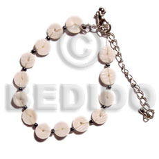 Floating white clam heishe Shell Bracelets