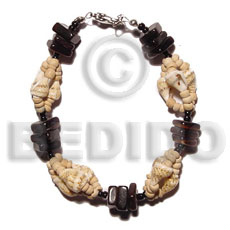 Nassa tiger black tab Shell Bracelets