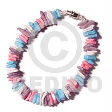 white rose in pastels - Shell Bracelets