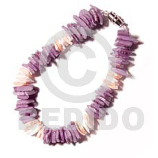 white rose dyed lilac  pink rose and white rose accent - Shell Bracelets