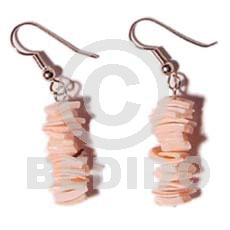 Dangling pink rose Shell Earrings