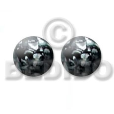hand made Crazy cut troca black Shell Earrings