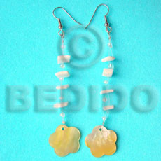 Floating 15mm mop scallop Shell Earrings